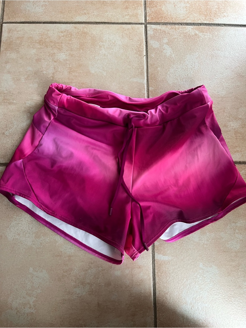 Athleta Women’s Pink Gradient swim Shorts - Drawstring Waist - xs